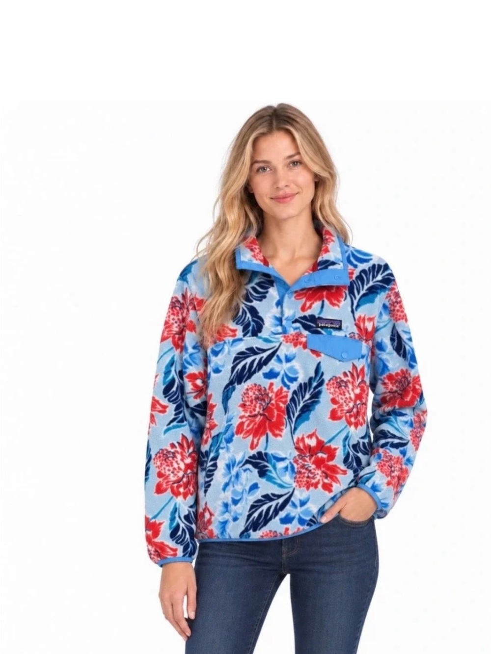 Patagonia Synchilla Snap T Manoa Dusk Blue Hawaiian
Floral Pullover Fleece